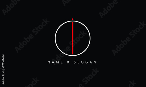 IO, OI, I, O abstract letters logo monogram