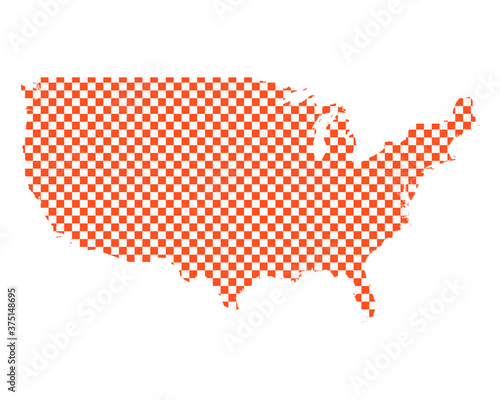 Karte der USA in Schachbrettmuster