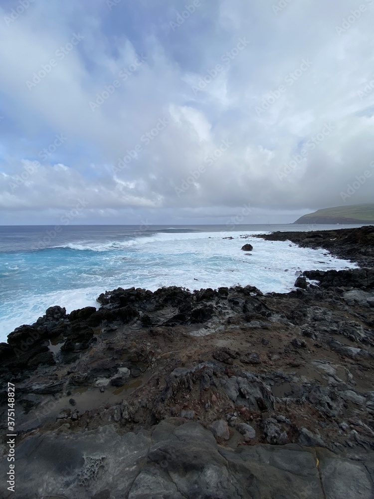 Littoral volcanique de l'île de Pâques