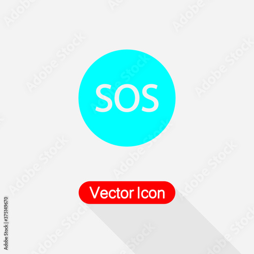 SOS Marker Icon SOS Icon Vector Illustration Eps10