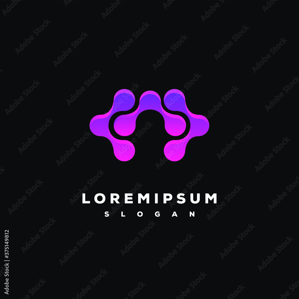 Modern technology initial m logo design Modern technology initial m logo design