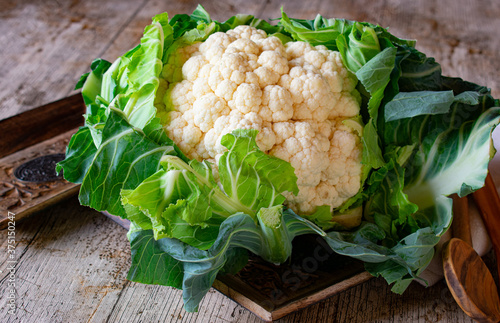 raw and uncooked cauliflower photo