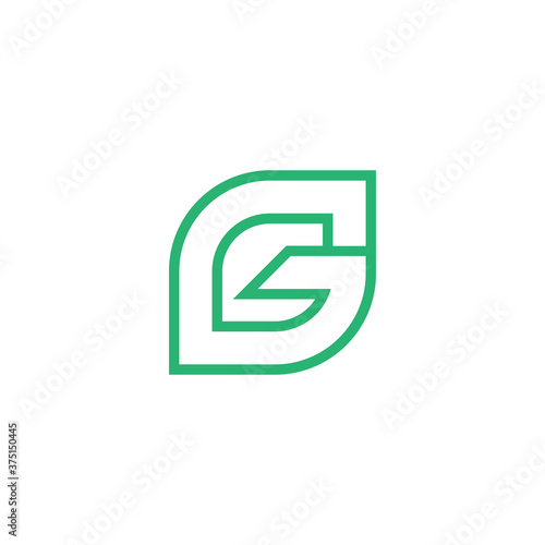 Letter G, natural, organic product symbol, vector illustration
