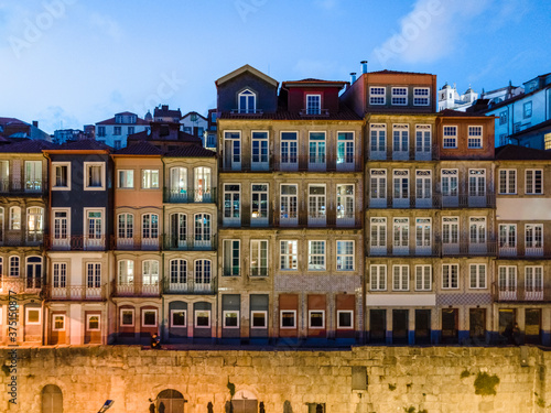 Old houses in city center of Porto, Ribeira, Portugal