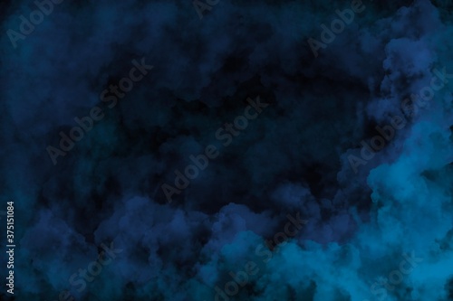 3d blue color splash on abstract black background