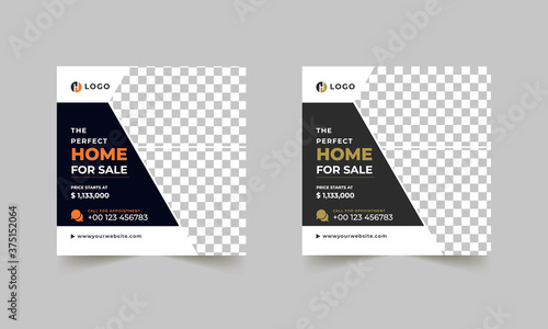 modern real estate home sale social media banner design template