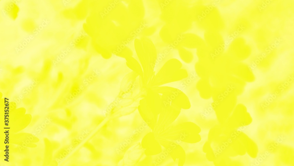Yellow background with flowers pattern, panorama background