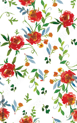Water color seamless pattern roses