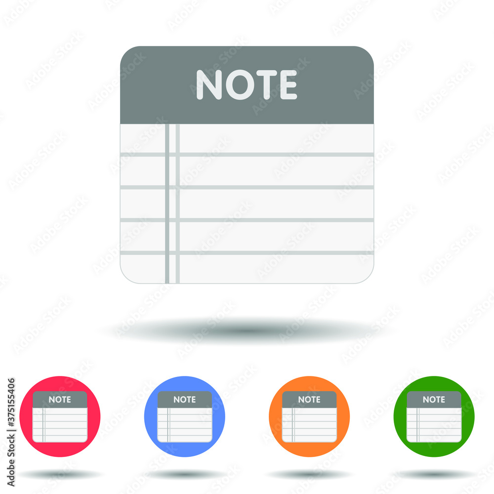 Note paper icon vector logo isolated on background Note paper icon vector logo isolated on background