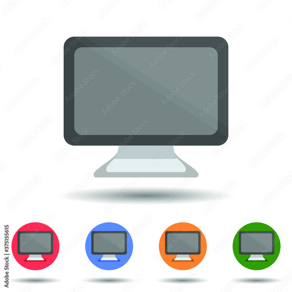 PC monitor icon vector logo isolated on background PC monitor icon vector logo isolated on background