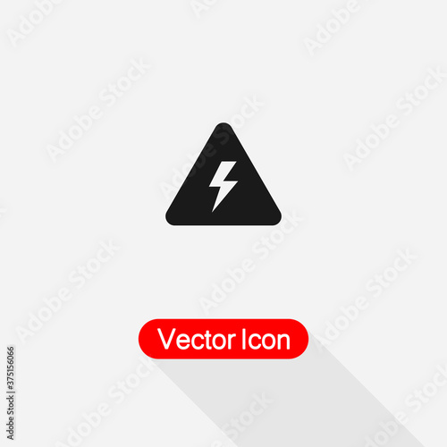 Voltage Icon, Caution Voltage Icon Vector Illustration Eps10