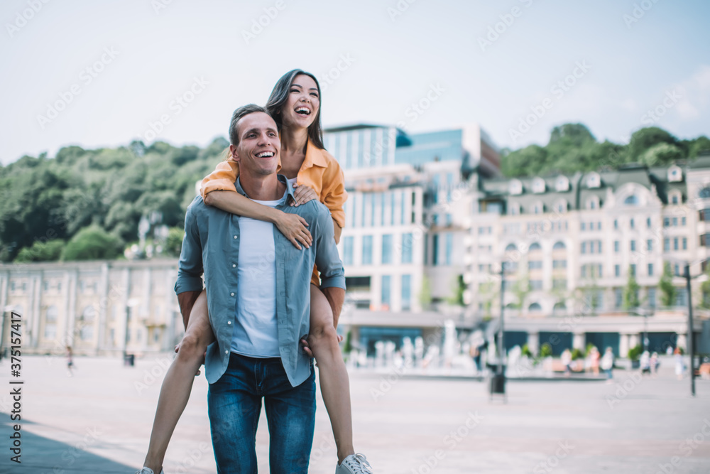 Romantic young couple having fun during summer holiday
