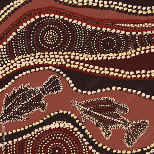 Ornament in the style of Australian aborigines.