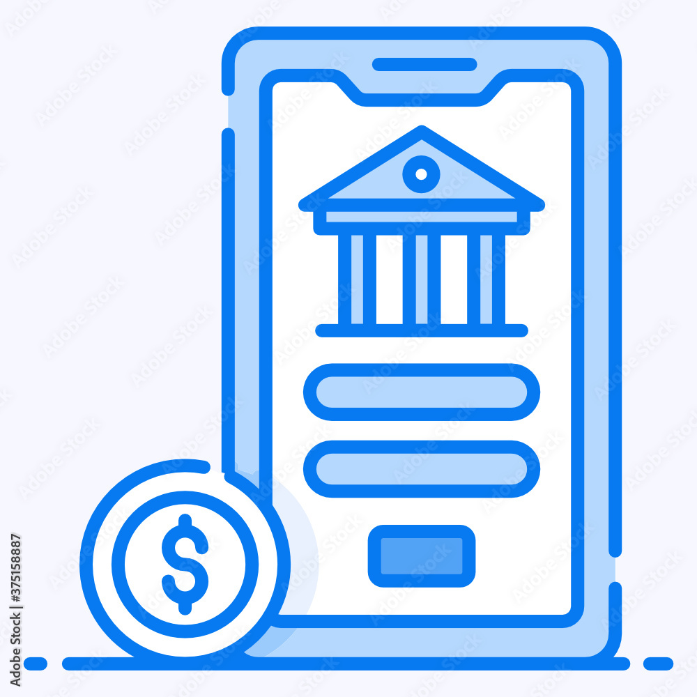 Mobile banking icon design, coin with smartphone in editable style
Mobile banking icon design, coin with smartphone in editable style