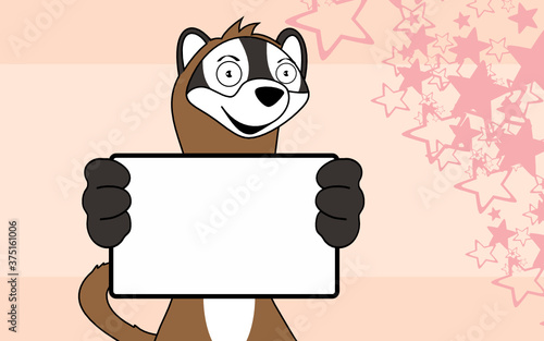 funny cute ferret cartoon background in vector format