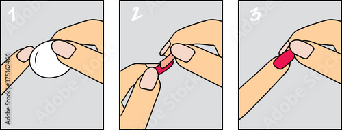 Fake nails. Instruction for use in three steps