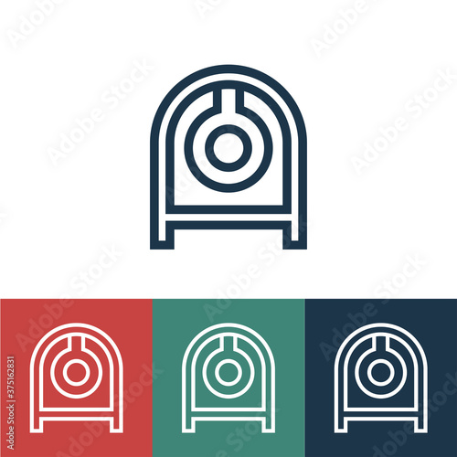 Linear vector icon with gong