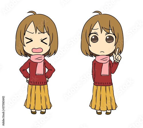 マフラーの女性