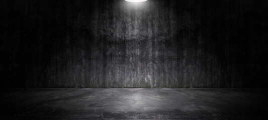 Dark and gray abstract cement wall and studio room interior texture for display products, wall background.
