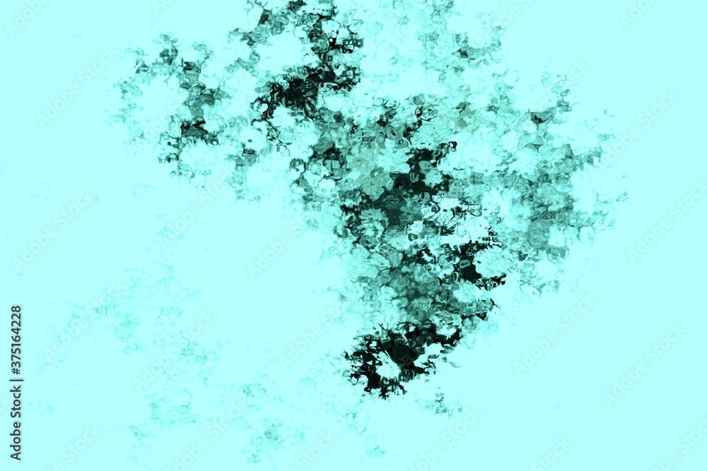 Abstract shapes in black on a turquoise background. Beautifully glowing wavy texture Abstract shapes in black on a turquoise background. Beautifully glowing wavy texture