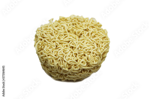 Instant noodle , top view, isolated on white background photo