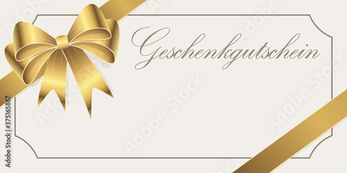 gift voucher with ribbon bow