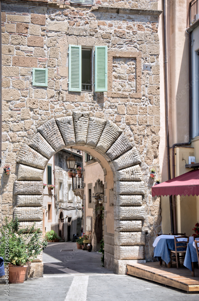 View of the entrance of  Sorano -  Grosseto Italy