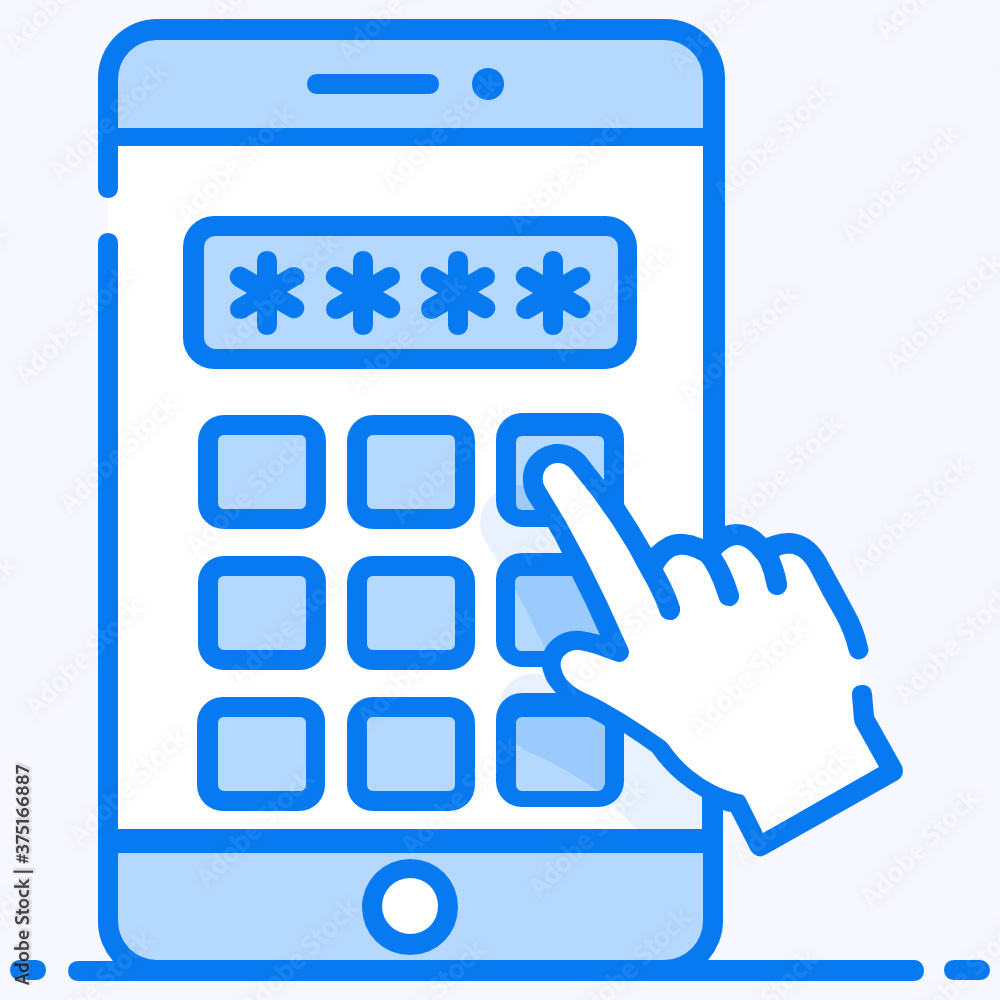 Mobile password icon in design, pin code vector
Mobile password icon in design, pin code vector