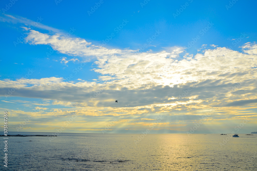 Obraz premium 真名瀬海岸・夕景/Shinnase Coast sunset・Kanagawa Hayama