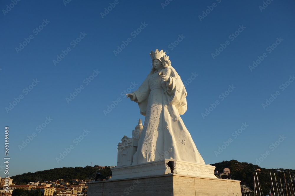 Agropoli  statue of Holy Mary of Constantinople on the Cilentan coast, Italy