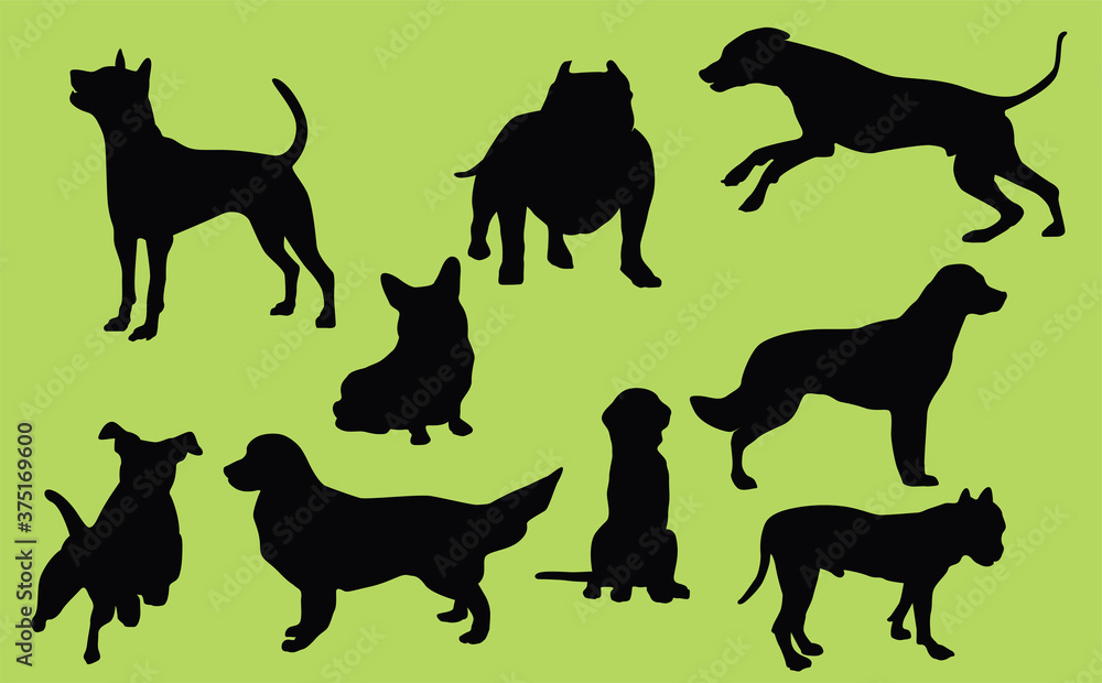 dog silhouettes Collection.