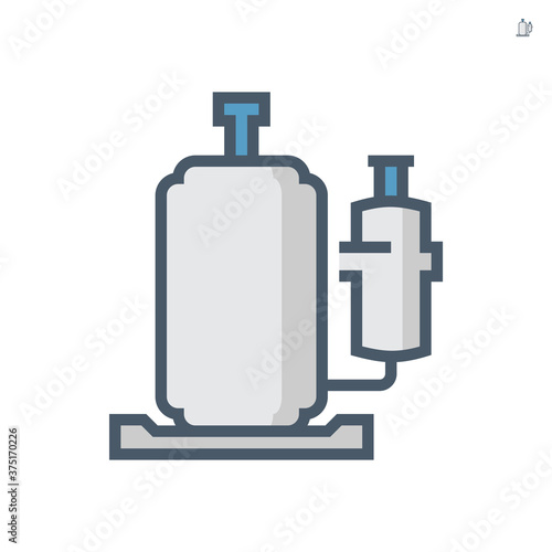 Reciprocating compressor is a device for conditioning compressor
the air moving up and down inside of a cylinder, Reciprocating air conditioning compressor is very efficient, Vector icon design.