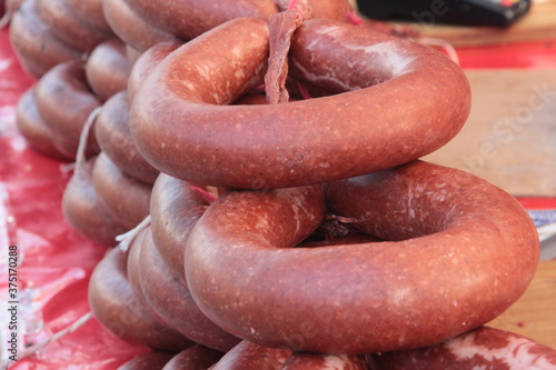 fresh and organic ring sausage