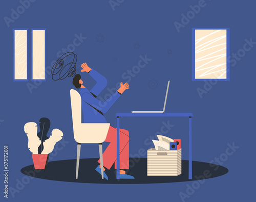 Mental health therapy session. Vector color flat.