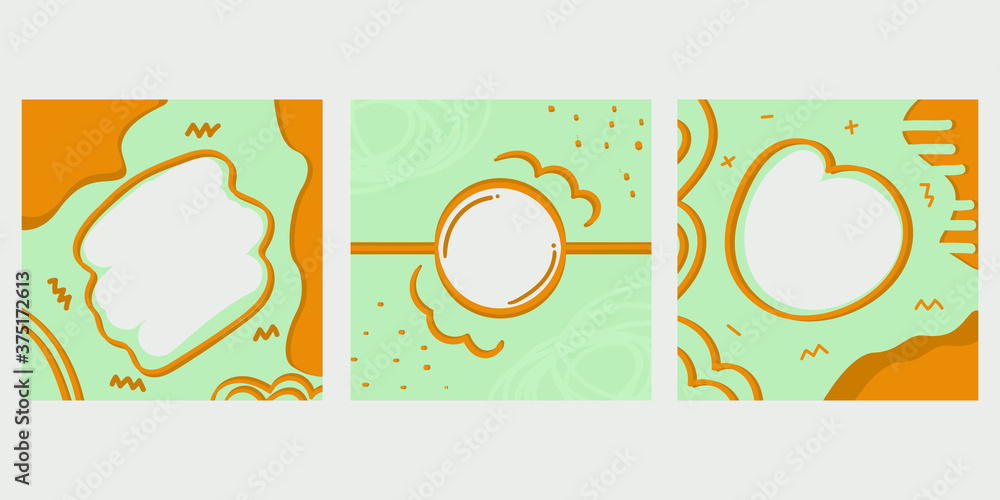 hand-drawn abstract modern square vector illustration, Creative background in trendy style. Design templates or social media stories and posts.