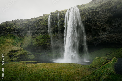 Seljalandsfoss waterfall in South Iceland. Beautiful nature landscape