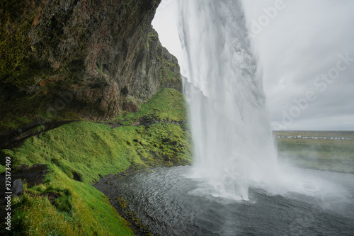 Seljalandsfoss waterfall in South Iceland. Beautiful nature landscape