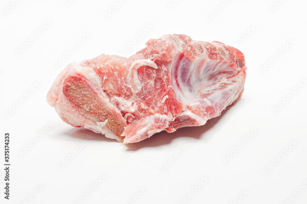 Piece of fresh minced meat on white.Serie of images. Piece of fresh minced meat on white.Serie of images.