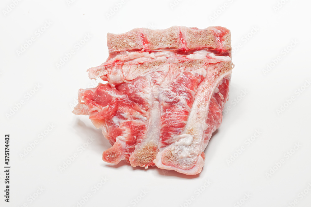 Piece of fresh minced meat on white.Serie of images. Piece of fresh minced meat on white.Serie of images.