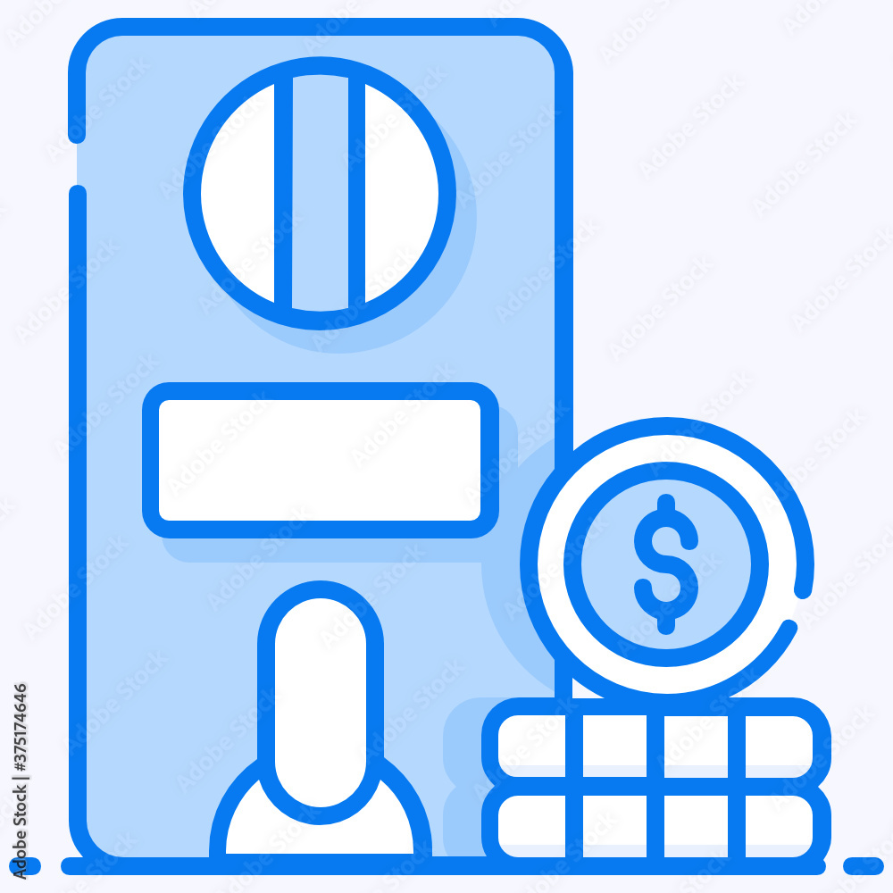 One armed bandit, jackpot or coin machine icon in style
One armed bandit, jackpot or coin machine icon in style