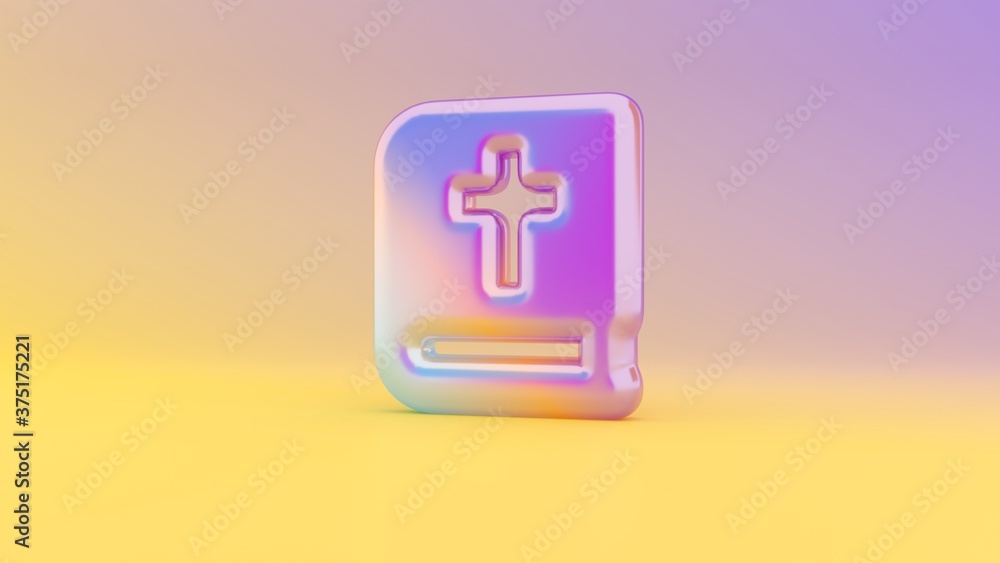 Obraz premium 3d rendering colorful vibrant symbol of bible on colored background