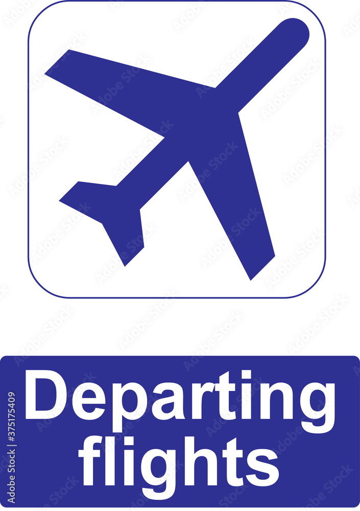 departing flights public information sign