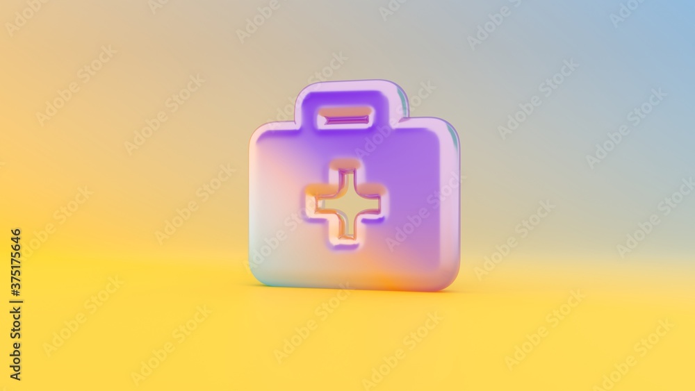 3d rendering colorful vibrant symbol of medical briefcase on colored background 3d rendering colorful vibrant symbol of medical briefcase on colored background