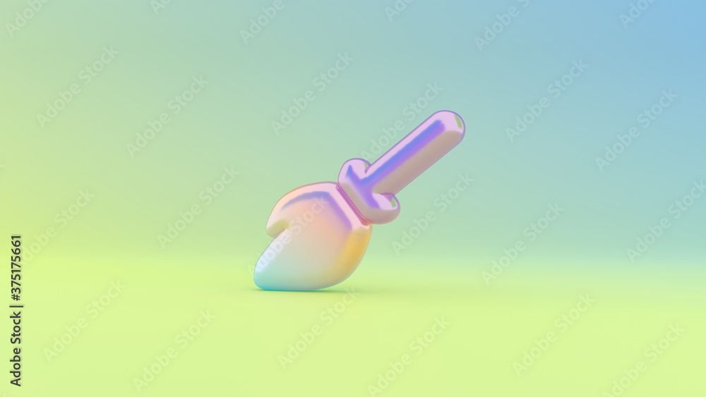 3d rendering colorful vibrant symbol of broom on colored background