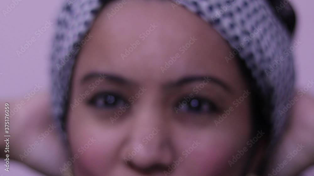 Girl getting ready, blur to focus concept Girl getting ready, blur to focus concept