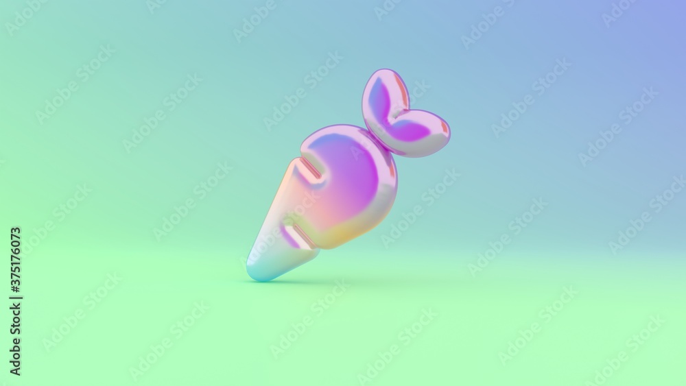 3d rendering colorful vibrant symbol of carrot on colored background 3d rendering colorful vibrant symbol of carrot on colored background