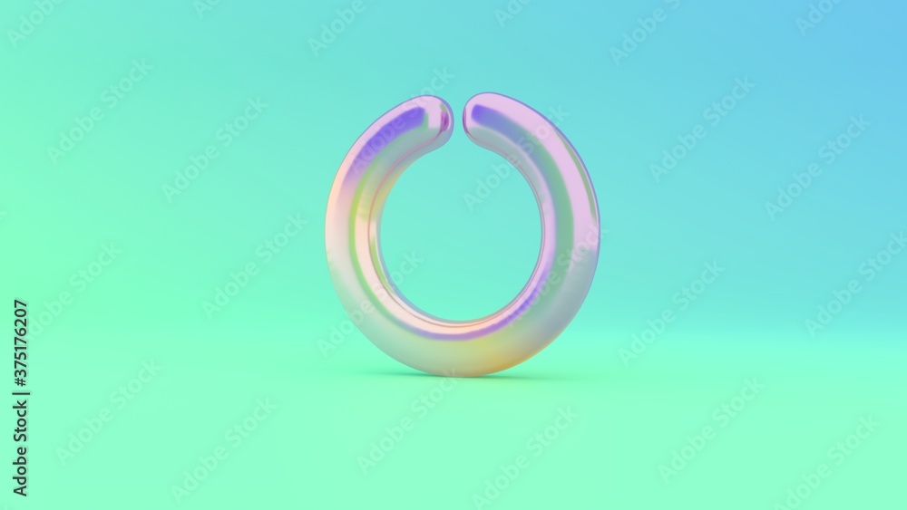 3d rendering colorful vibrant symbol of circle notch on colored background 3d rendering colorful vibrant symbol of circle notch on colored background