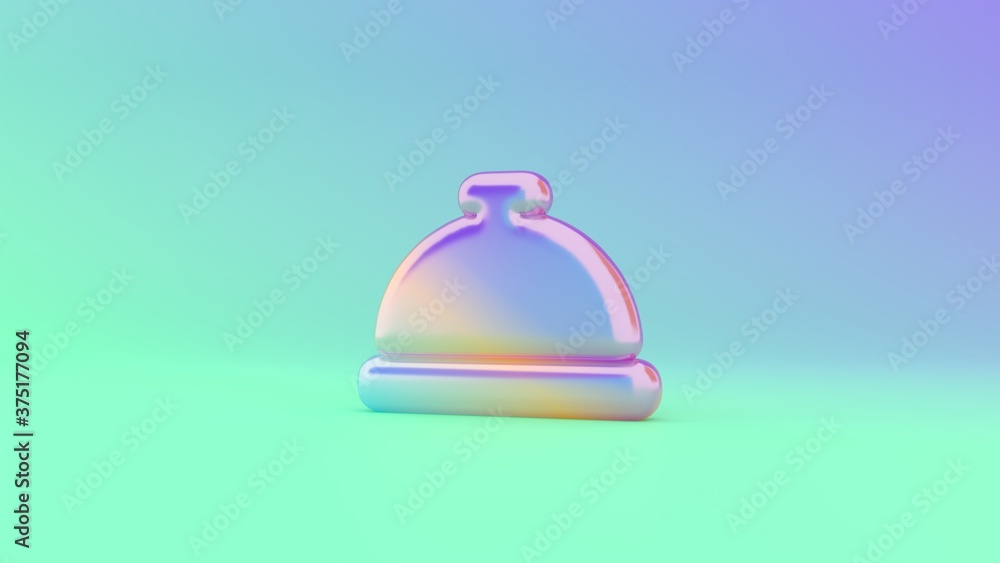 3d rendering colorful vibrant symbol of concierge bell on colored background 3d rendering colorful vibrant symbol of concierge bell on colored background
