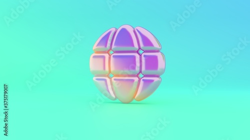3d rendering colorful vibrant symbol of globe on colored background
