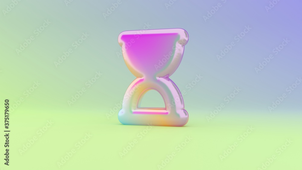 3d rendering colorful vibrant symbol of hourglass start on colored background 3d rendering colorful vibrant symbol of hourglass start on colored background